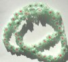 16 Inch Strand of 8x4mm Light Green wtith Red White Millefiore Flowers